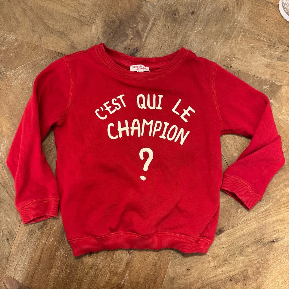 DPAM French Red "Champion" Graphic Sweatshirt 5T